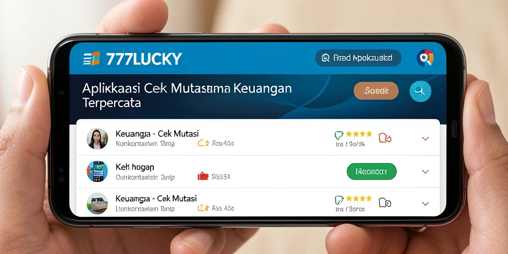 Tampilan antarmuka aplikasi Cek Mutasi 777LUCKY yang user-friendly.