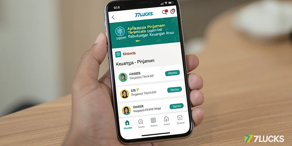 Tampilan antarmuka aplikasi 77LUCKS untuk pengajuan pinjaman yang mudah.