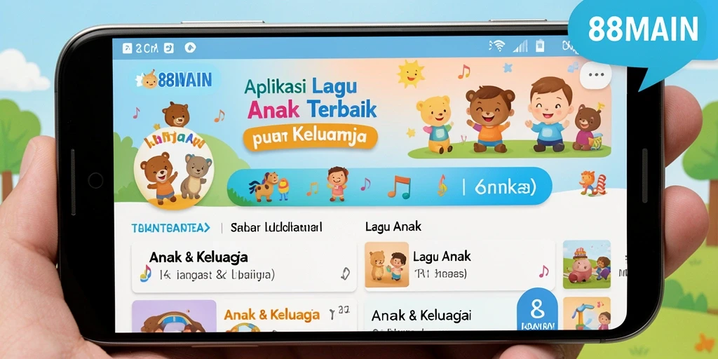 Tampilan antarmuka aplikasi 88MAIN yang ramah anak.