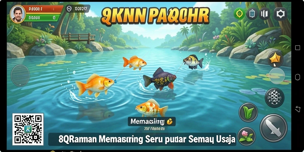 Tampilan antarmuka game Memancing yang menawan dan interaktif.