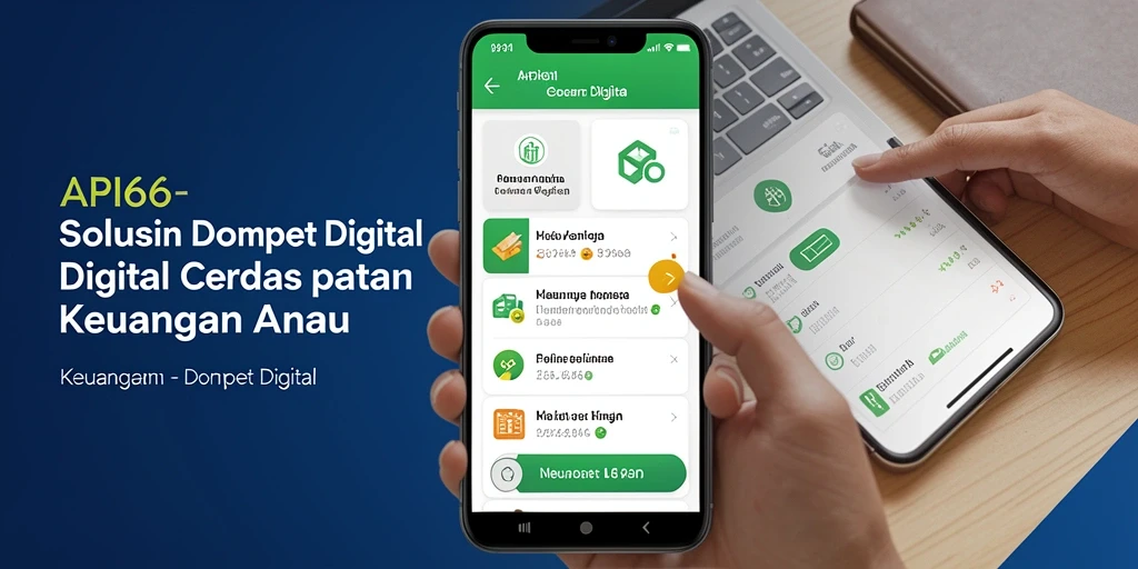 Antarmuka pengguna API66 yang bersih dan fungsional untuk transaksi Dompet Digital.