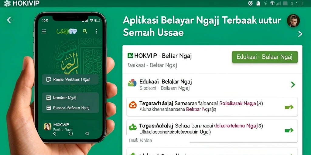 Antarmuka HOKIVIP yang ramah pengguna untuk belajar ngaji.