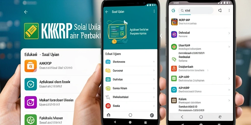 Tampilan antarmuka pengguna KKRP saat sesi latihan soal ujian.