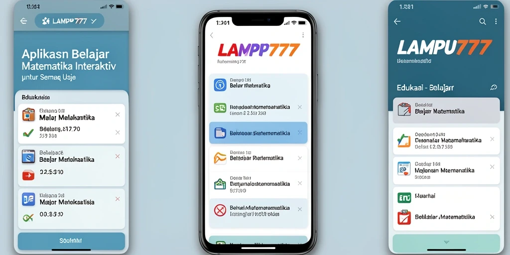 Antarmuka LAMPU777 yang intuitif dan menarik untuk belajar matematika.