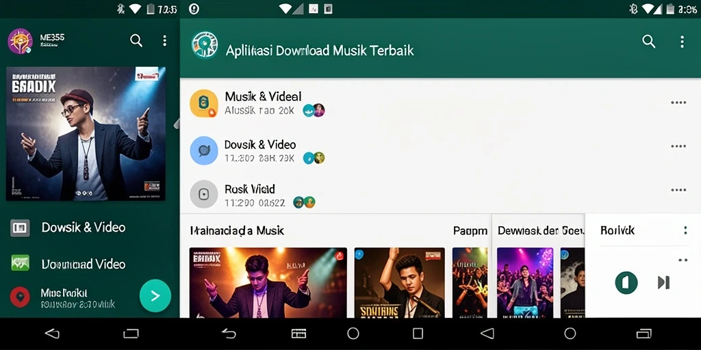 Antarmuka ME355 untuk download musik yang user-friendly.