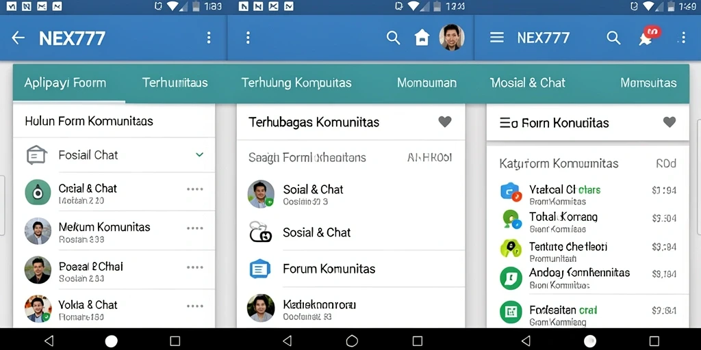 Screenshot dari antarmuka <strong>NEX777</strong> yang menampilkan forum komunitas interaktif.