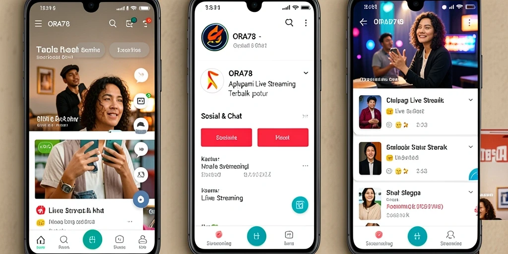 Antarmuka <strong>ORA78</strong> menampilkan fungsi Live Streaming yang interaktif dan mudah digunakan.