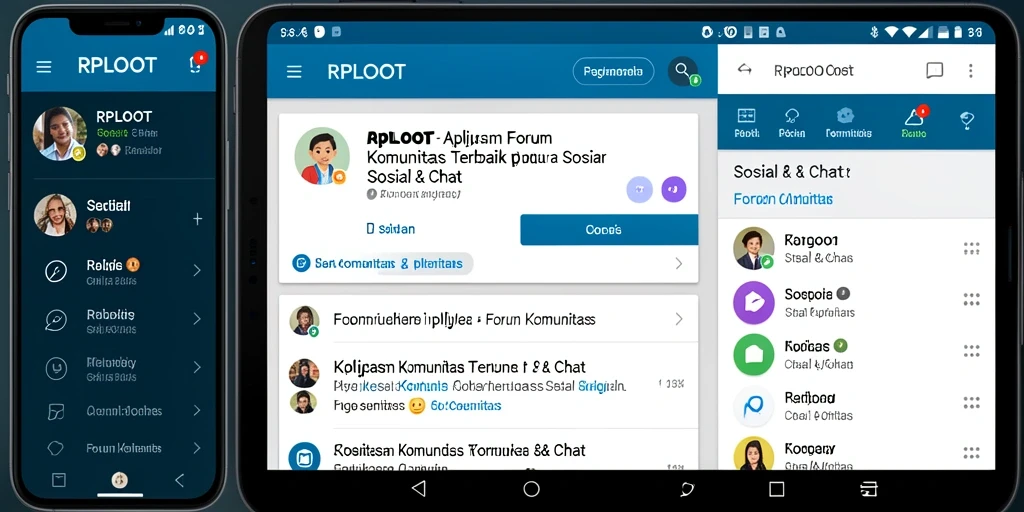 Antarmuka aplikasi RPLOOT menampilkan berbagai forum komunitas yang aktif.