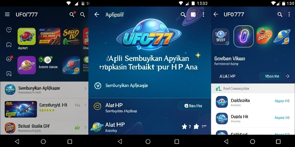 Tampilan antarmuka UFO777 yang intuitif untuk menyembunyikan aplikasi.