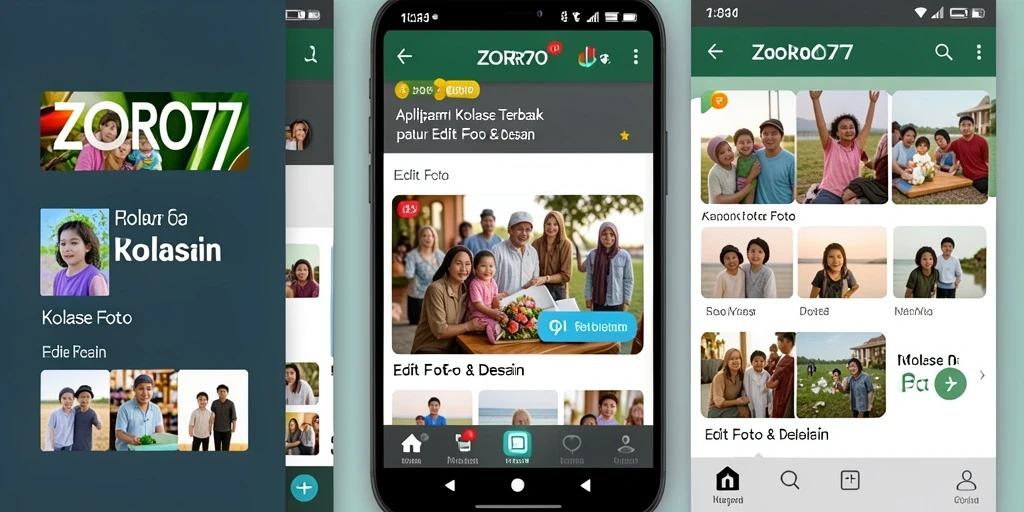 Tampilan antarmuka kolase foto ZORO77 yang menarik dan inovatif.